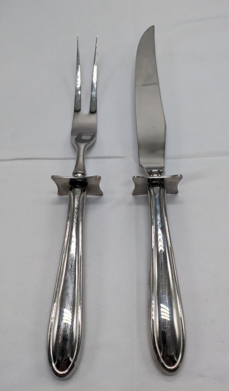 Hampton Stainless Korea Carving Knife Fork Set Vintage Roast Turkey Serving Set